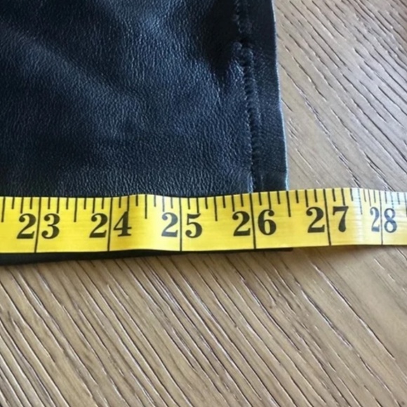 REBECCA TAYLOR 100% Real Lambskin Leather Crop Pants in Black - Picture 4 of 10